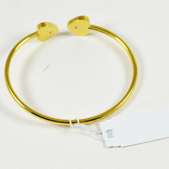 NEW Michael Kors Heart Pave Crystal Gold Bracelet - Picture 7 of 11